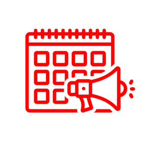 Calendar and loudspeaker icon